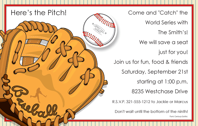 baseball invites