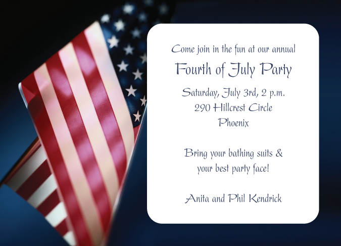 american flag invitations with matching response cards magnets