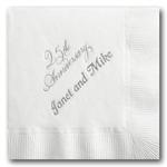 25th Anniversary Napkins (Beverage, Luncheon, Dinner, Guest Towels)-1